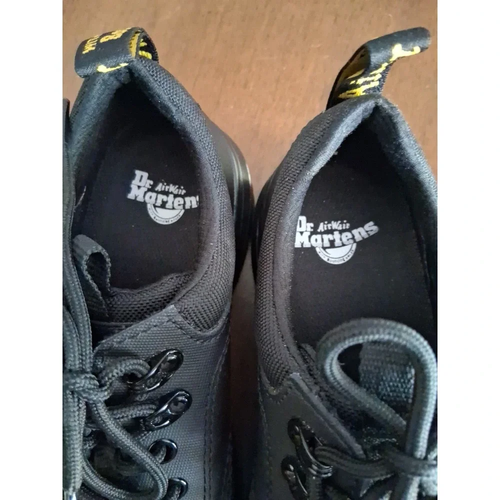 Dr. Martens Joseph Black Canvas Leather Low Top Sneakers Mens Size 8